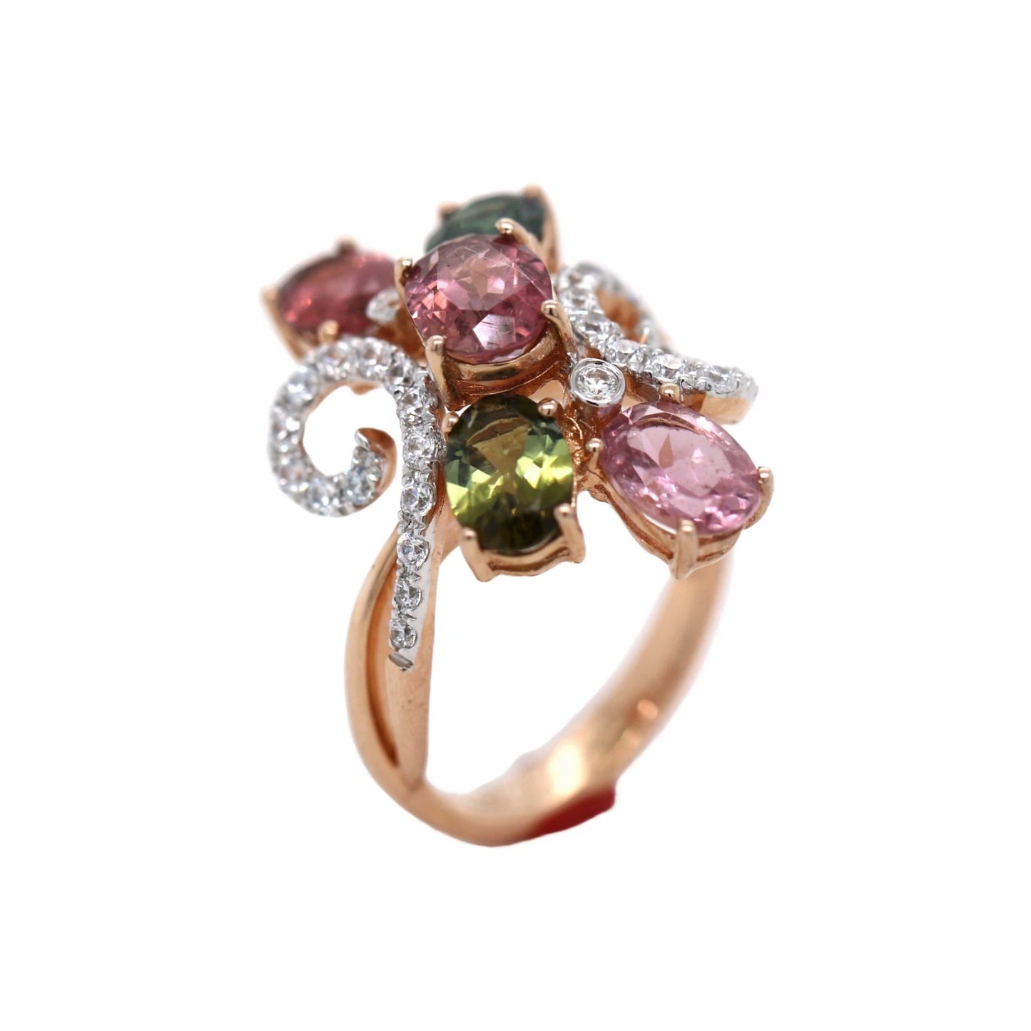 Tourmaline- White Topaz Ring