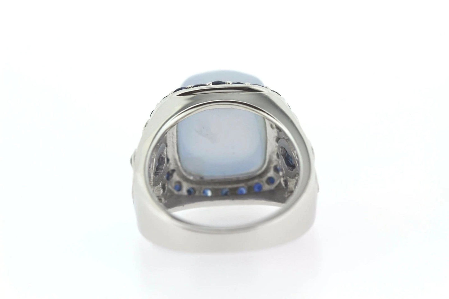 925 SS Blue Chalcedony - Blue Sapphire - Color Change Garnet Ring - 15DOT40 cts