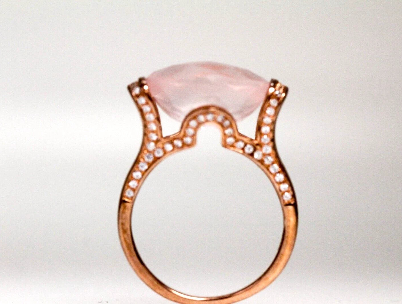 Rose Quartz - White Topaz Ring
