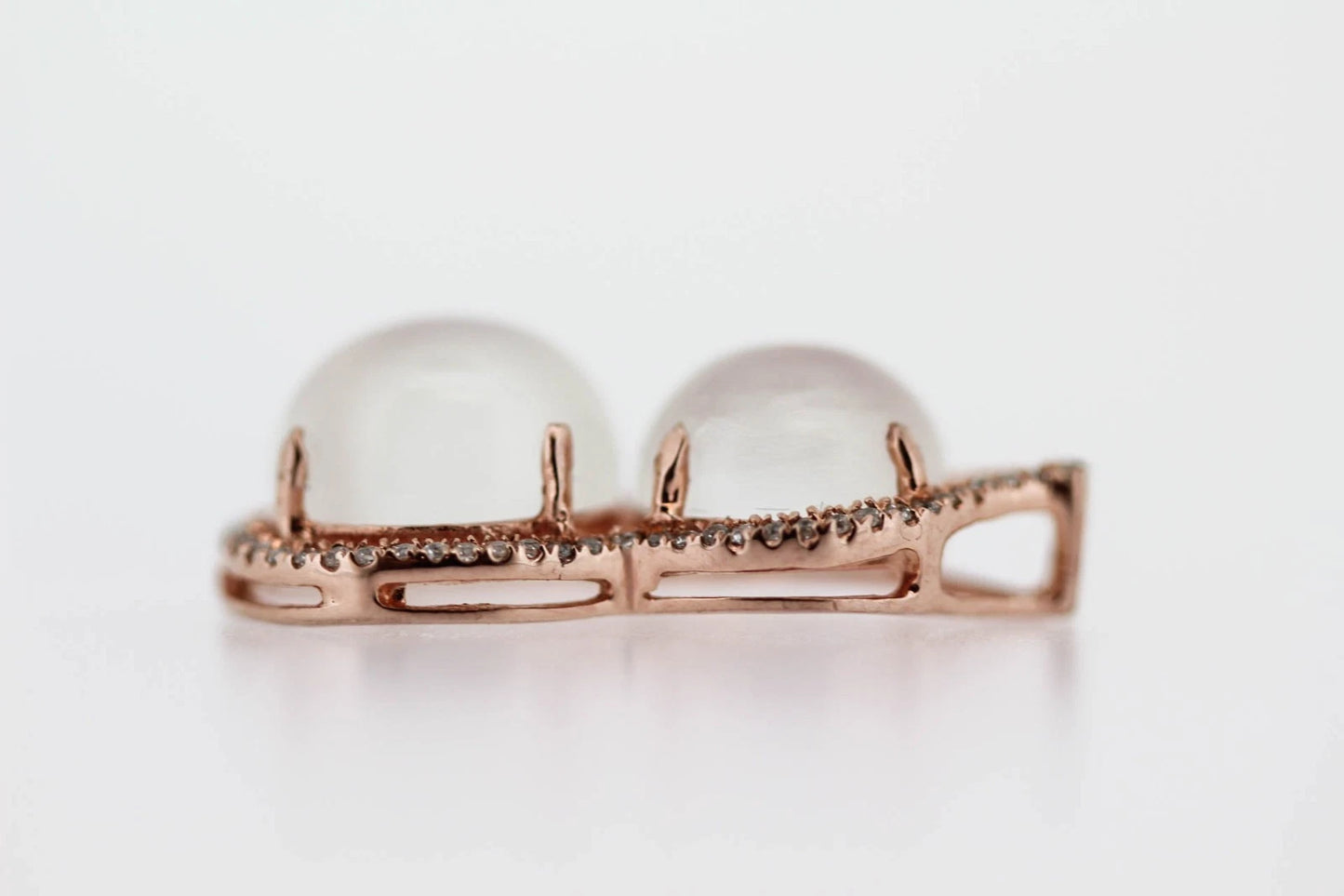 925 Vermeil Moonstone w-White Topaz Pendant- 8DOT84 cts