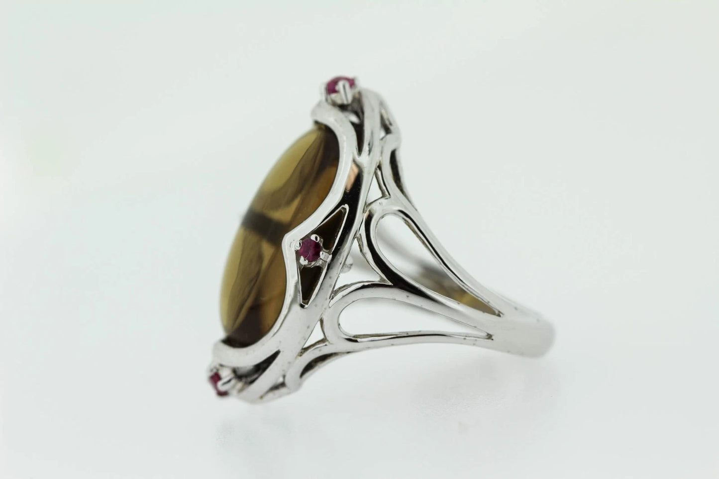 925 Cognac Quartz - Ruby Ring - 12DOT60 cts