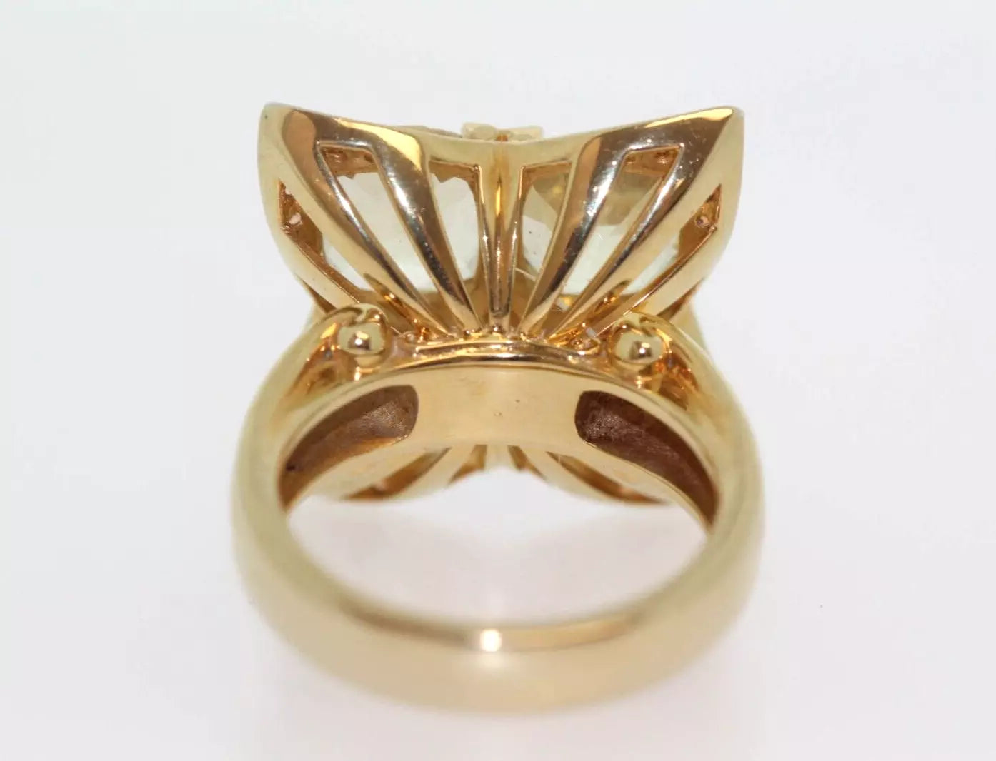 Orthoclase - Orange Sapphire with yellow gold plated Ring