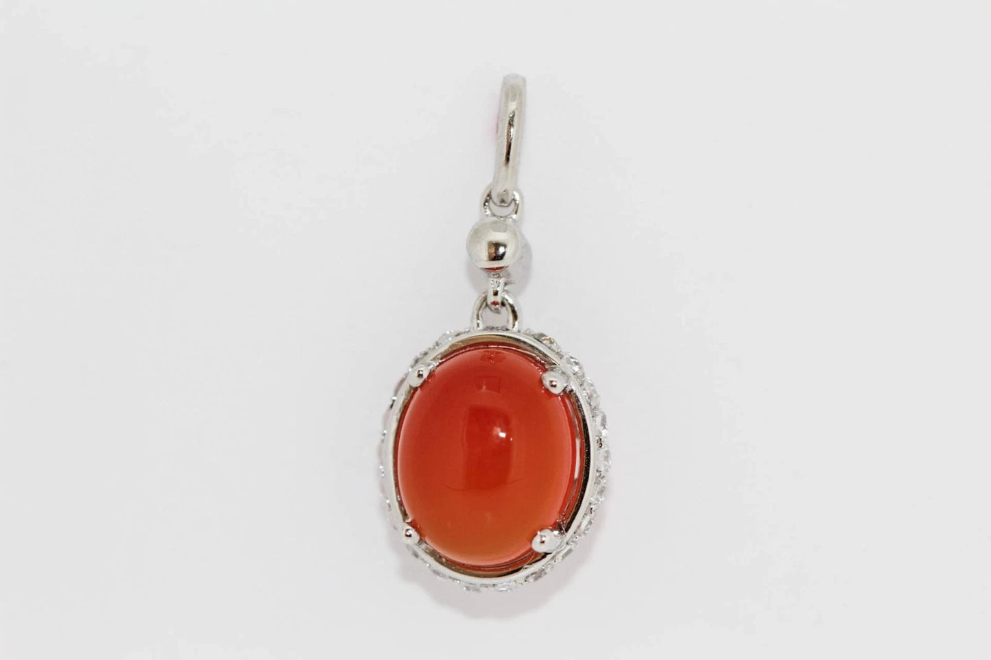 925 Orange Chalcedony - White Topaz Set -15DOT87 cts