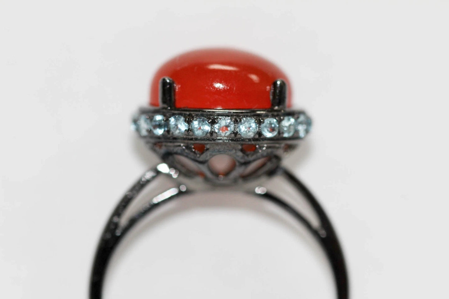 925 Orange Chalcedony - Blue Topaz Set -16DOT12 cts