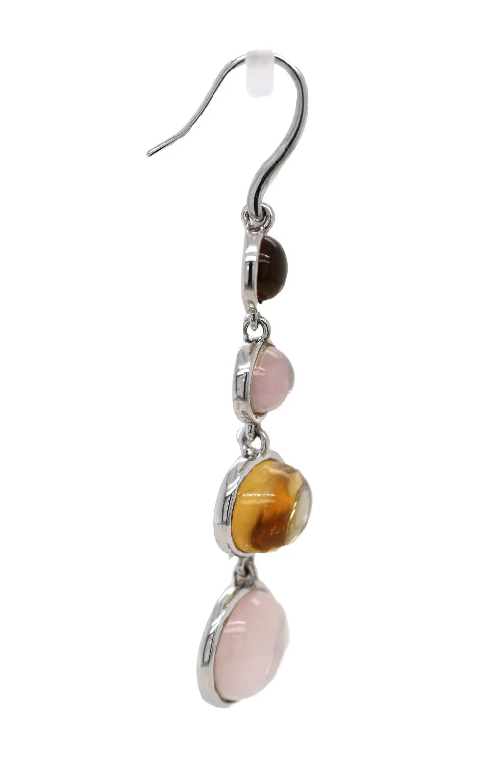 925 Lemon Quartz - Rose Quartz - Citrine Earrings - 22DOT50 cts