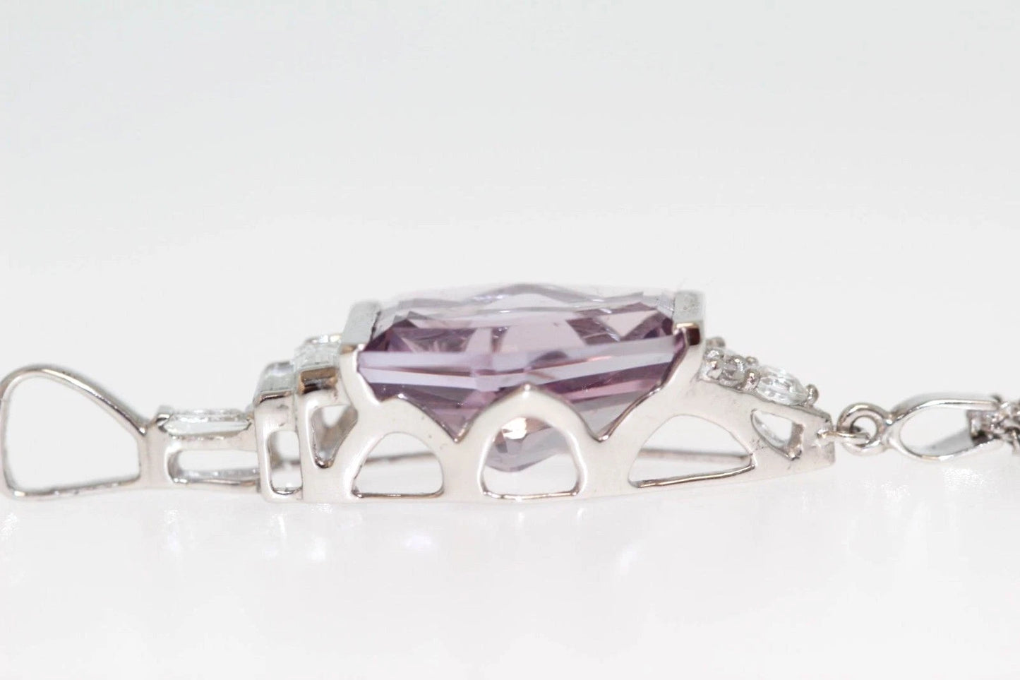 925 Rose De France - Smokey- White Topaz Pendant - 8DOT58 cts