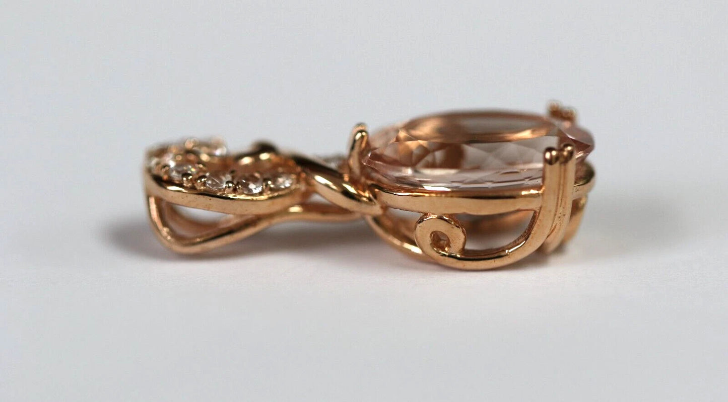 Morganite - White Topaz Pendant