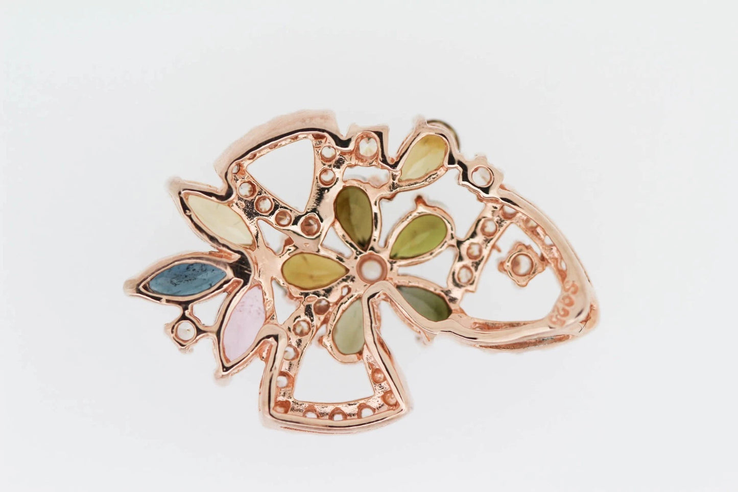 925 Vermeil Multicolor Tourmaline w-White Topaz Pendant-2DOT86 cts