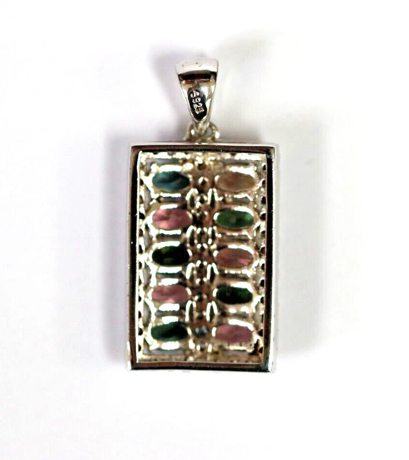 Tourmaline / White Topaz / 925 Silver Pendant