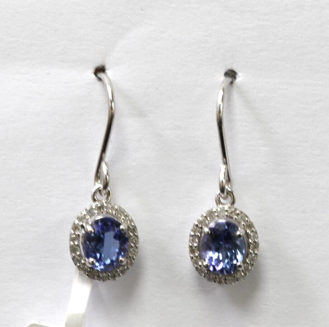 Tanzanite- White Sapphire Hook Earring