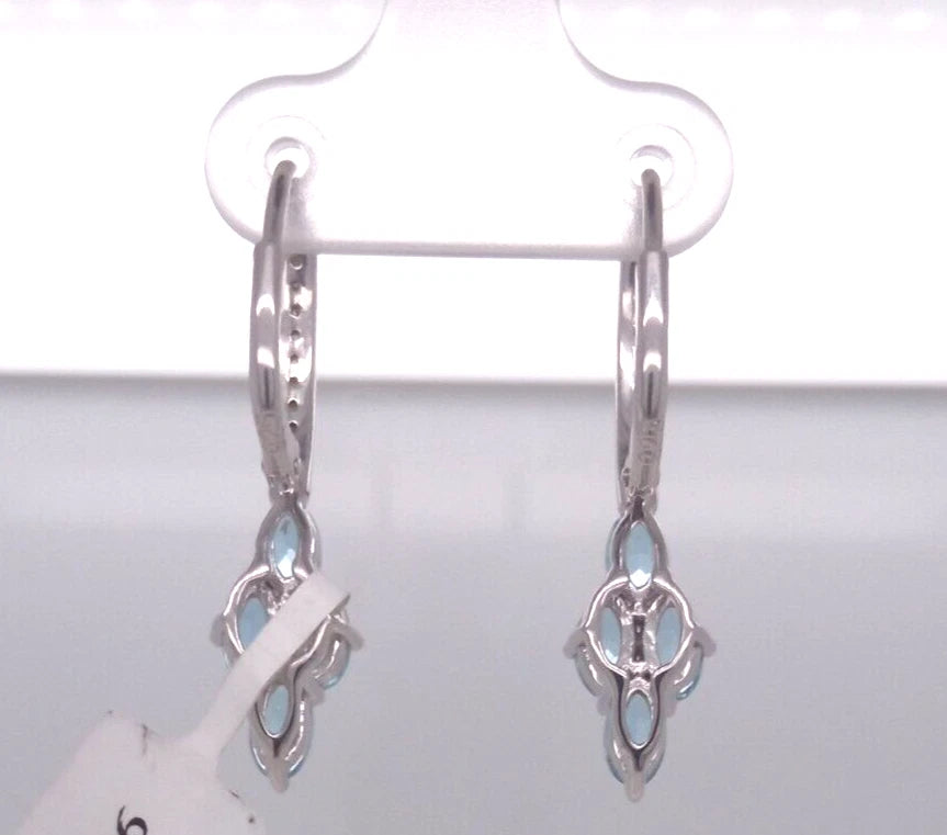 Santa Maria AQ- Diamond Lever back Earring