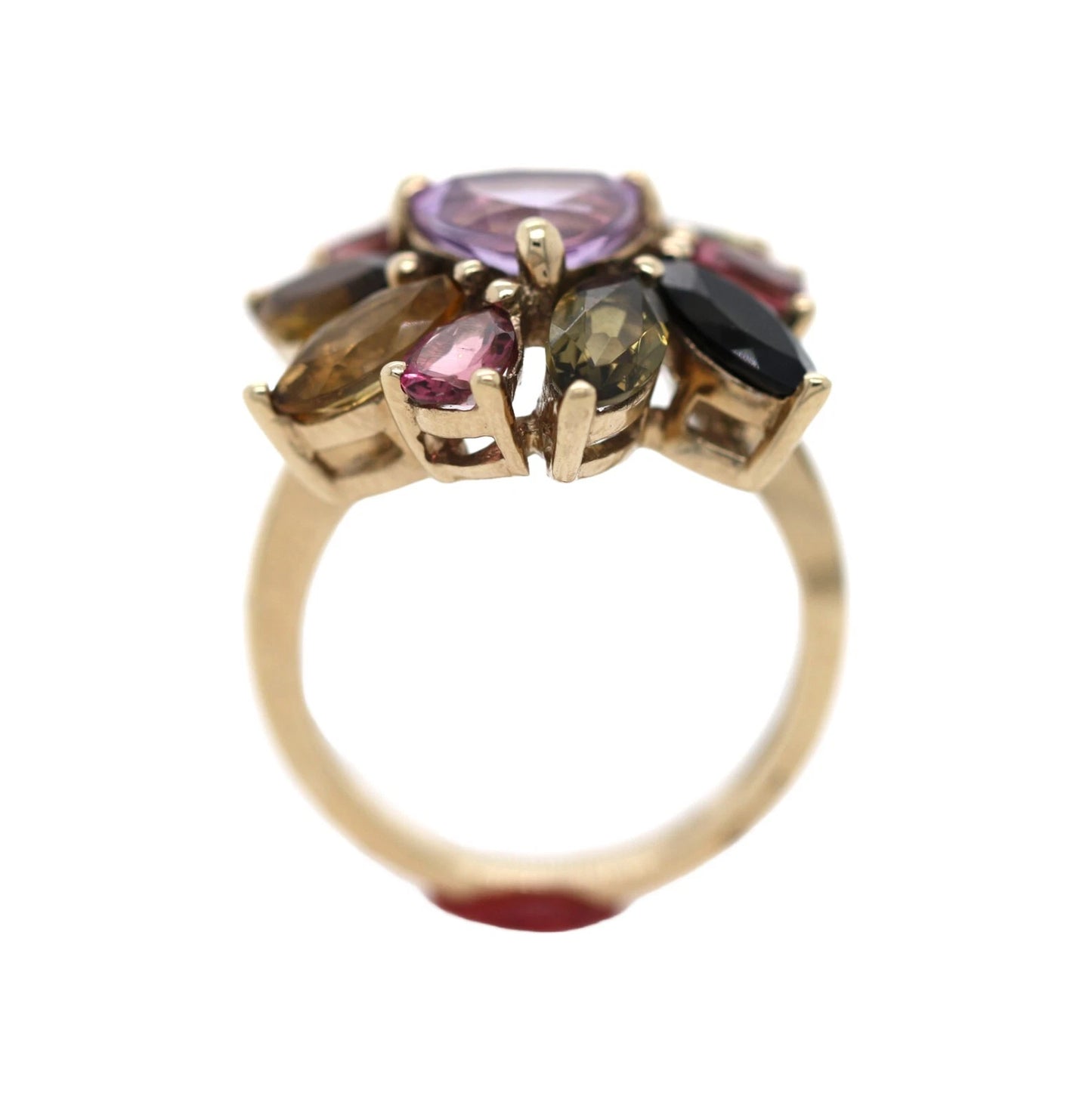 Tourmaline - Amethyst Plated in Yellow Gold Ring