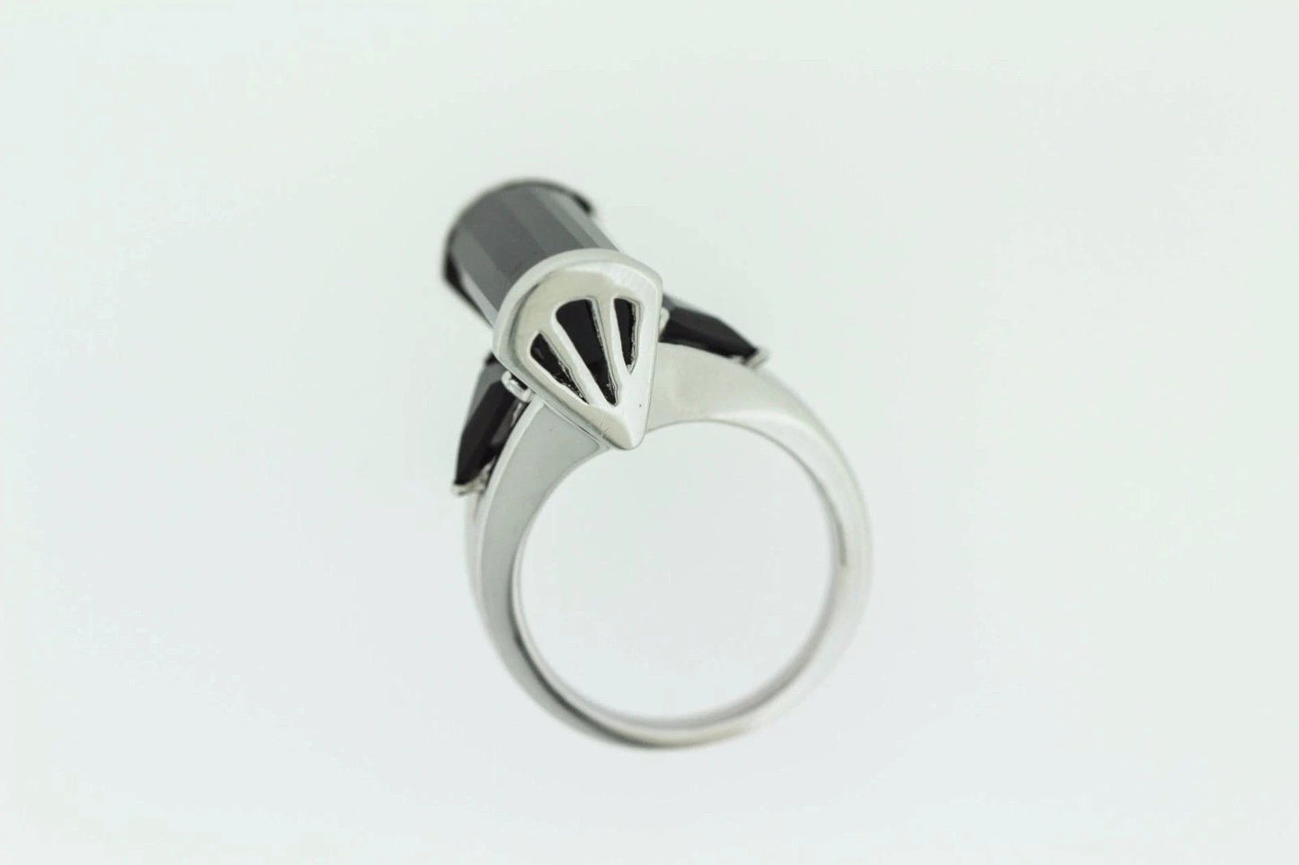 925 SS Black Agate Ring - 11DOT90 cts