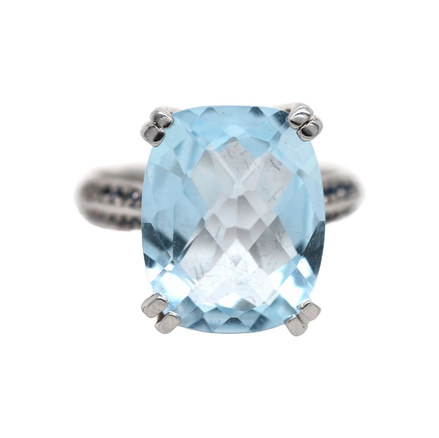 DOT925 Sterling Silver - Blue Sapphire - Sky Blue Topaz Ring DOT