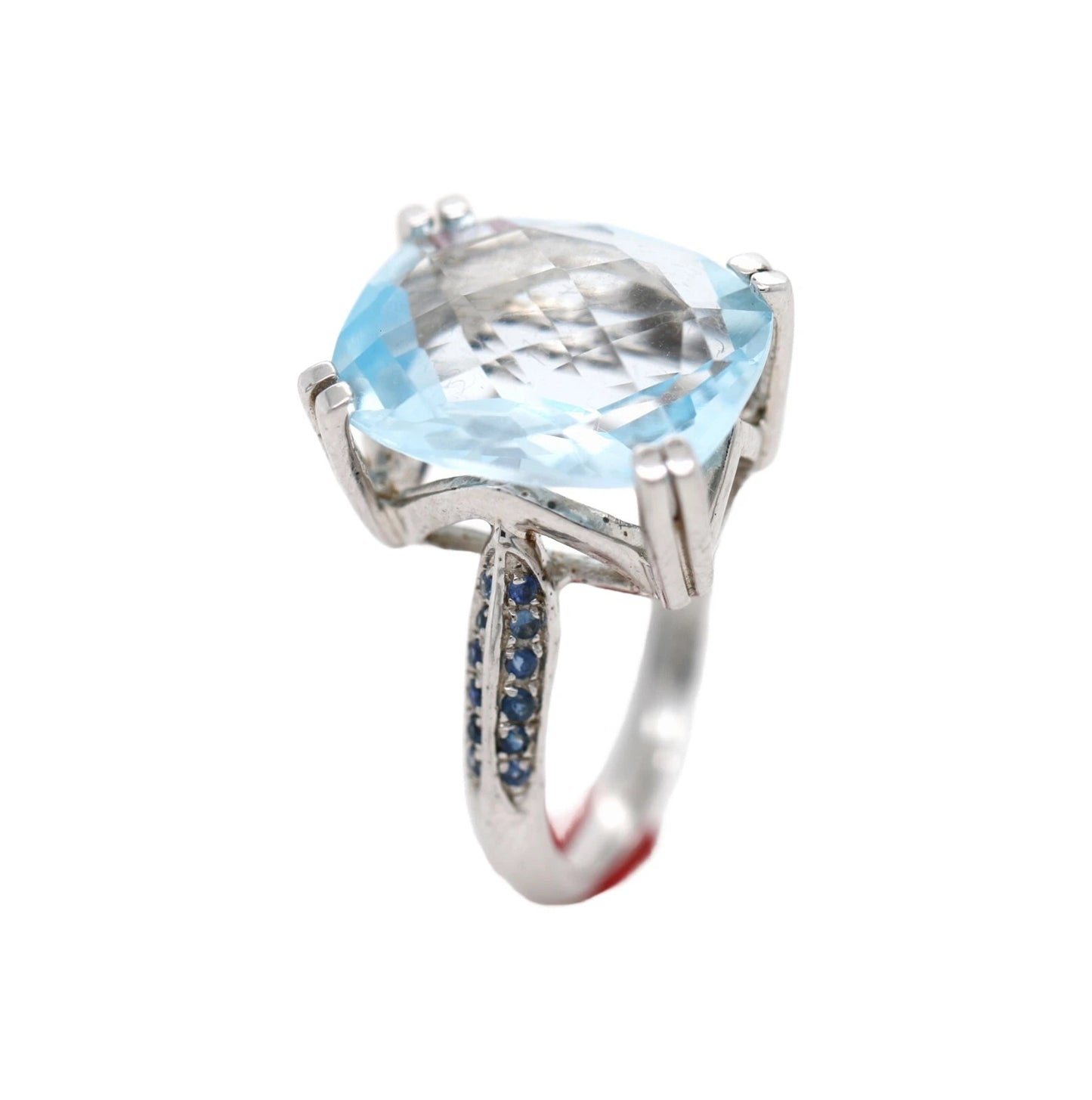 DOT925 Sterling Silver - Blue Sapphire - Sky Blue Topaz Ring DOT