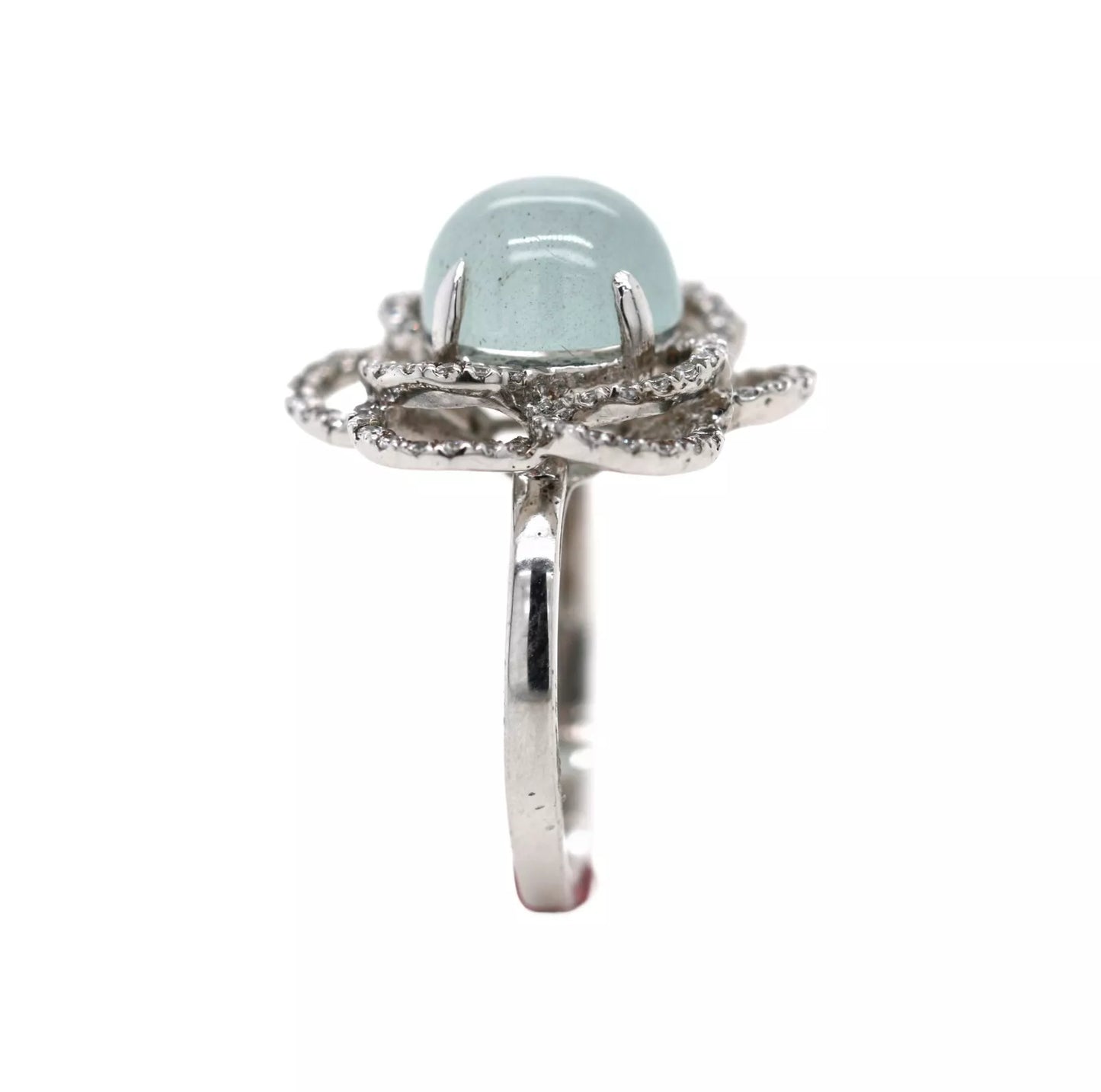 .925 Sterling Silver / Moonstone / White Topaz Ring .