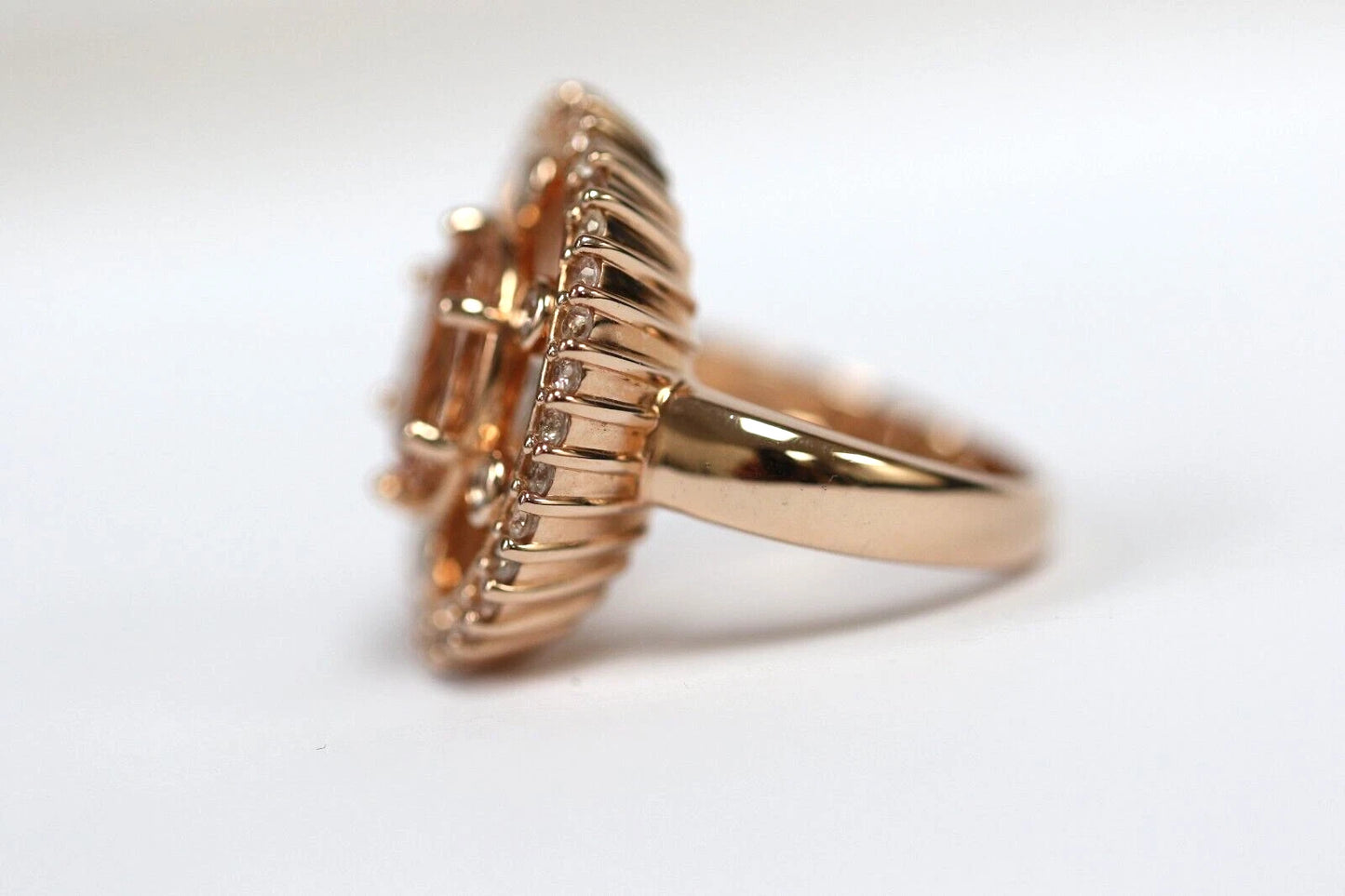 Morganite - Sapphire - Rose Gold Plated Ring