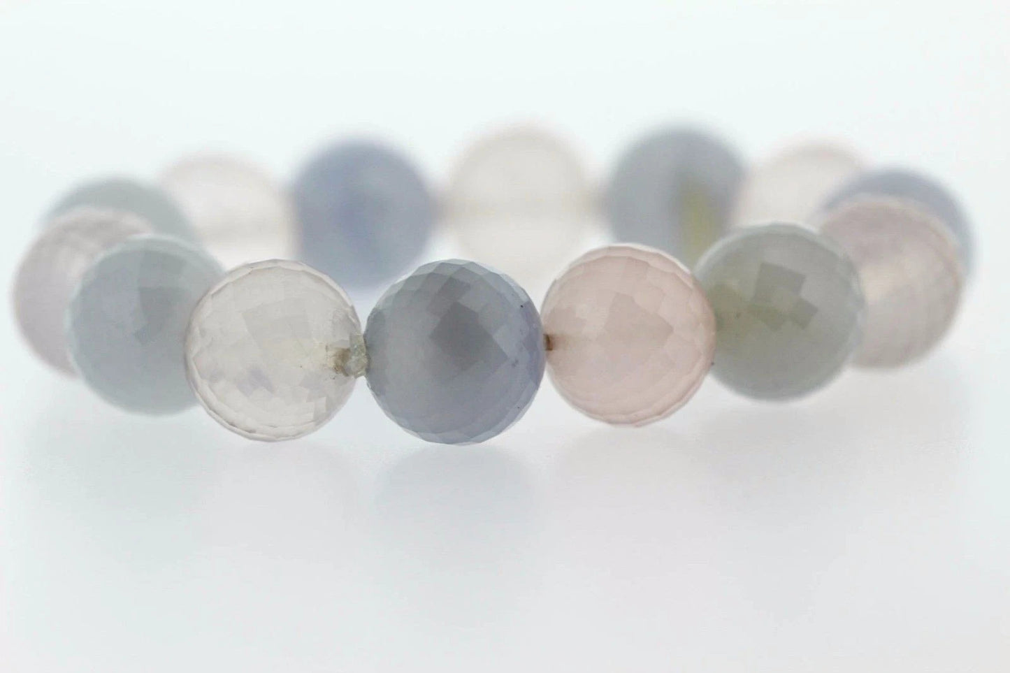 Rose Quartz - Blue Chalcedony Stretch Bracelet -190DOT00 cts