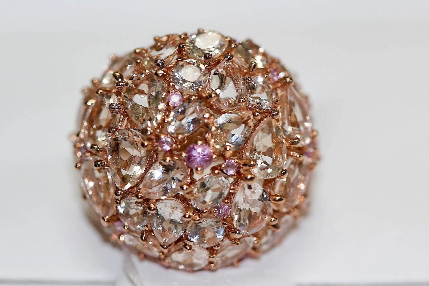 DOT925 Rose Vermeil - Pink Sapphire - Morganite Ring DOT