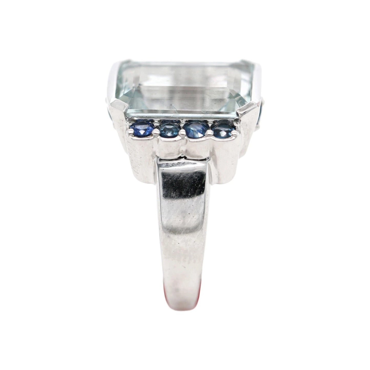 Aquamarine - Blue Sapphire Ring