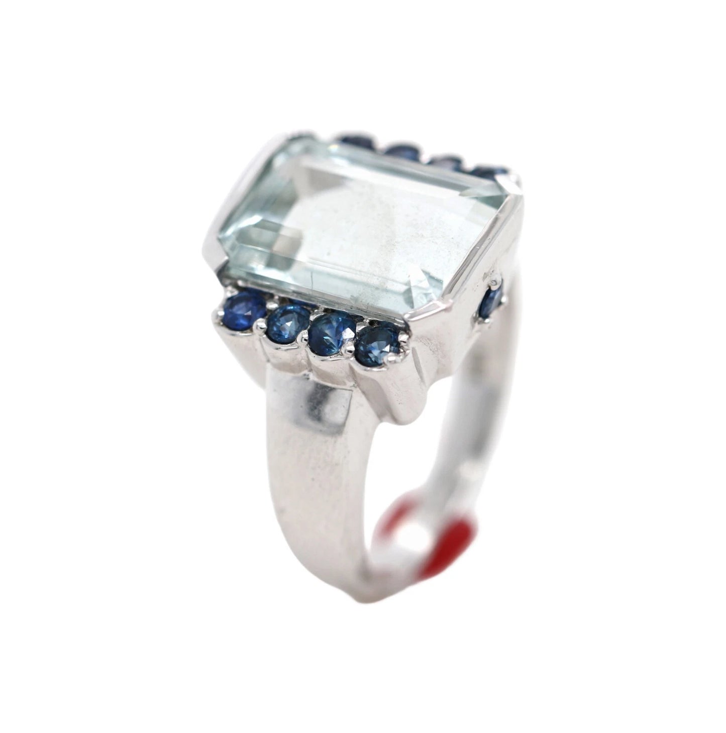 Aquamarine - Blue Sapphire Ring