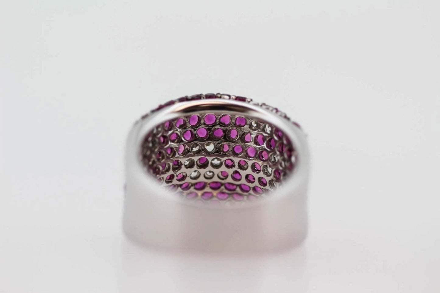 925 created Ruby-White Topaz Ring - 6DOT15 cts