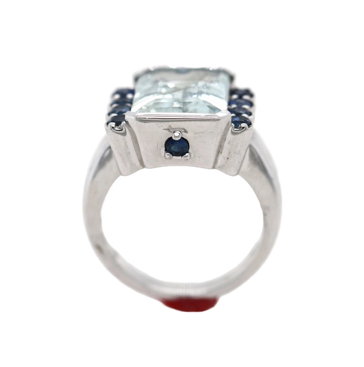 Aquamarine - Blue Sapphire Ring