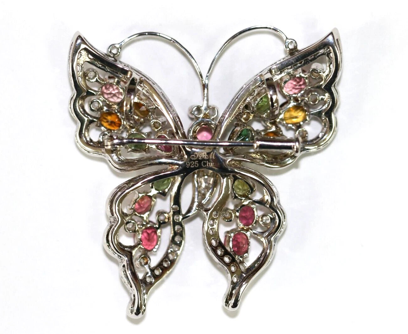 Multi-Color Tourmaline- White Topaz Pin Pend