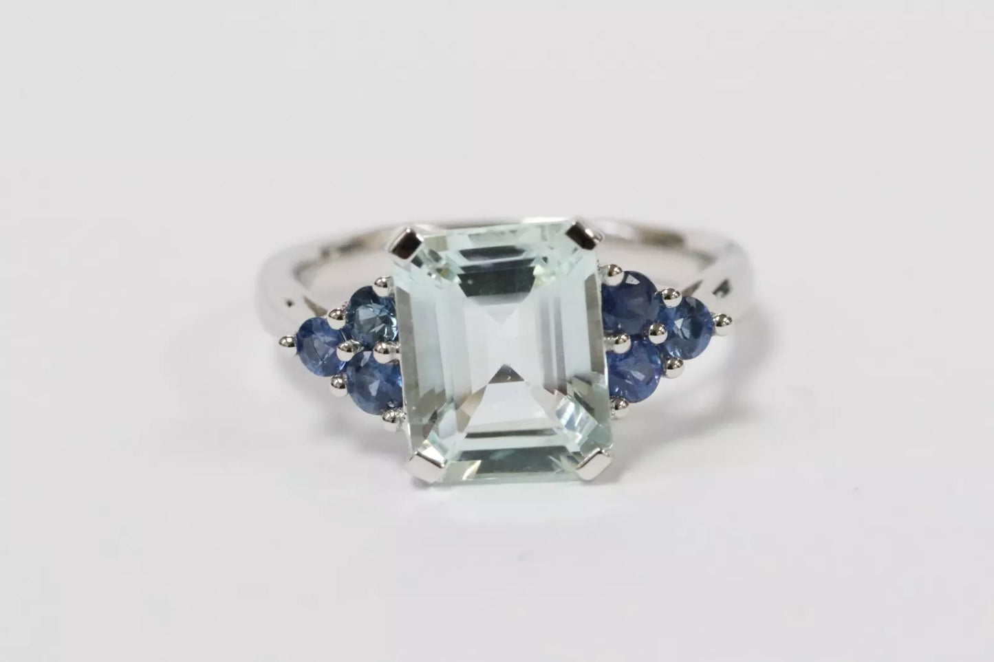 925 AQUAMARINE / SAPPHIRE RING