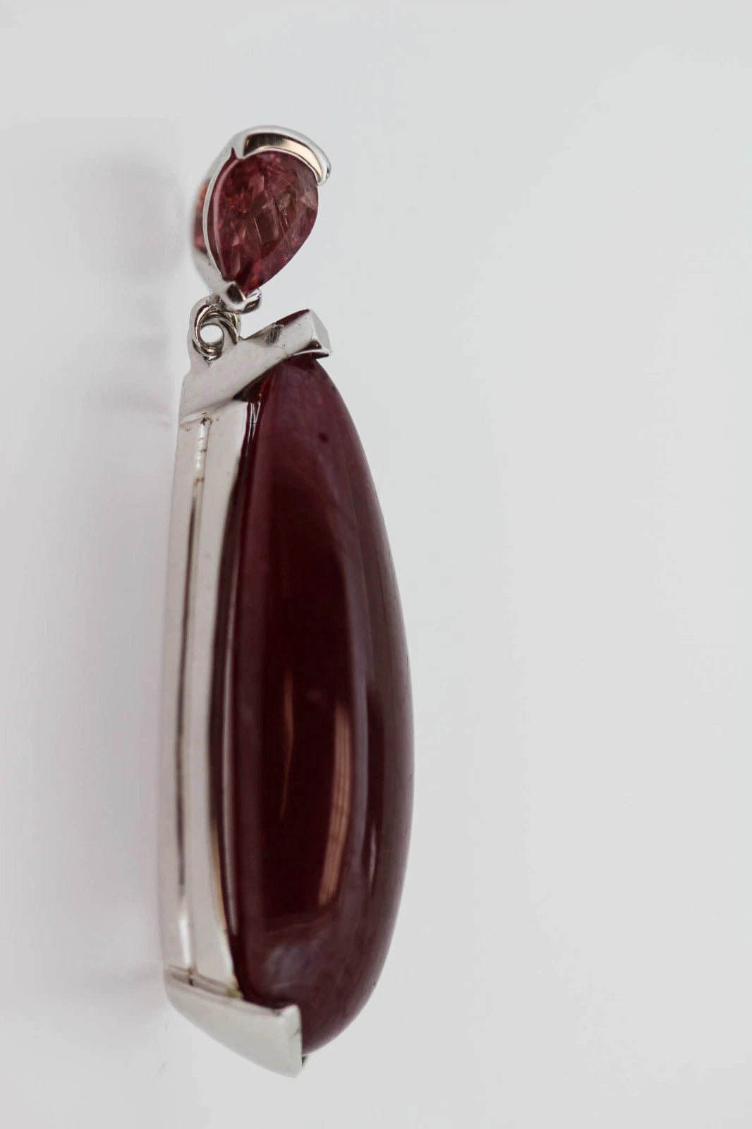 925 SS Glass Filled Ruby w-Pink Tourmaline Pendant- 41DOT90 cts