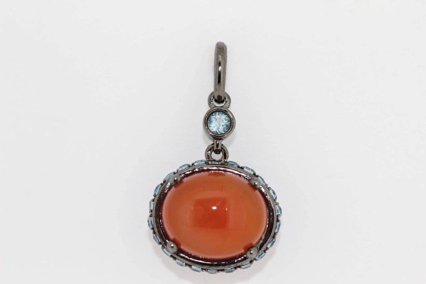 925 Orange Chalcedony - Blue Topaz Set -16DOT12 cts