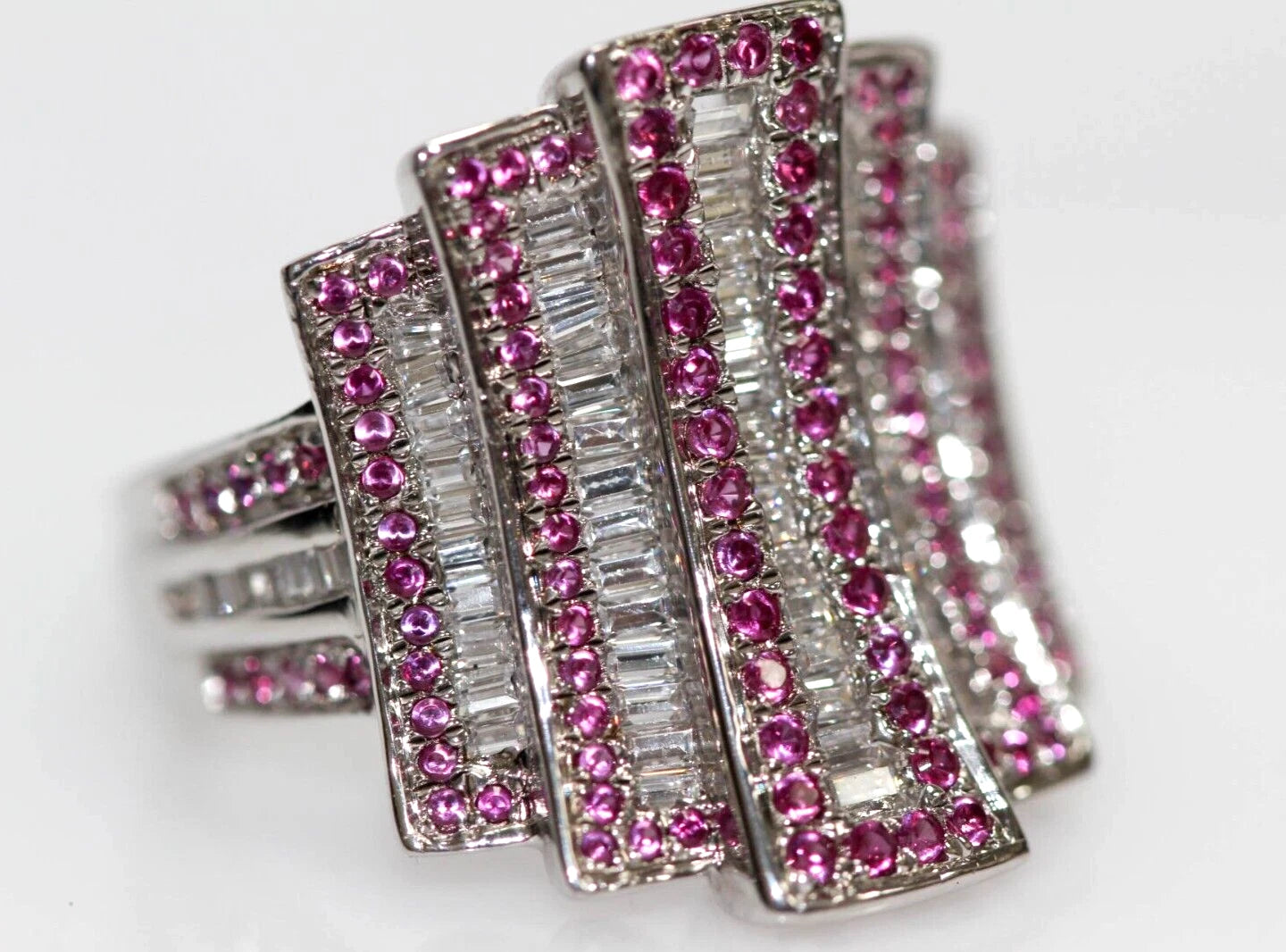 Syn Ruby & White Tapered Cz Ring