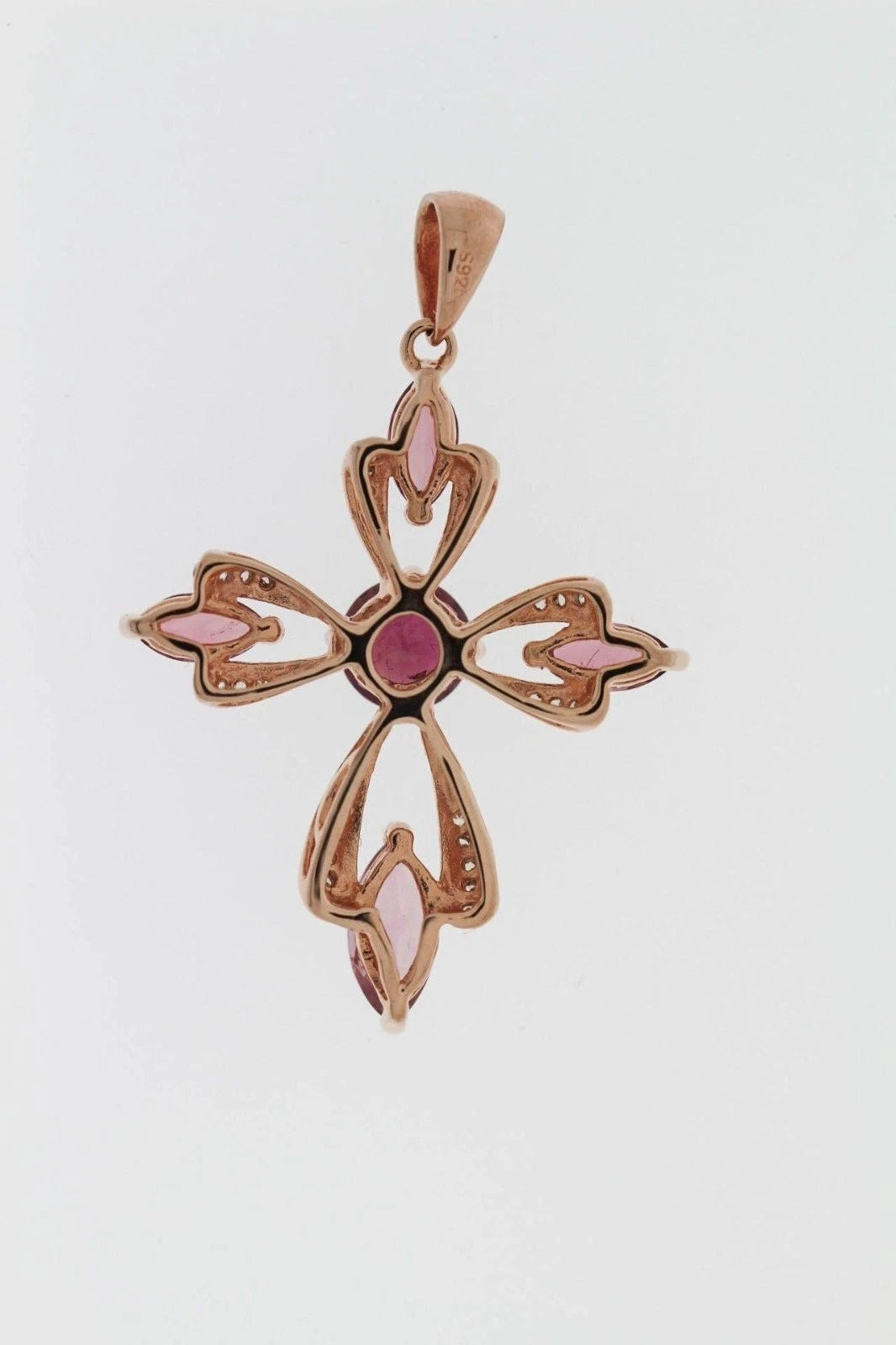 925 Rose Vermeil Tourmaline - White Topaz Pendant -2DOT35 cts