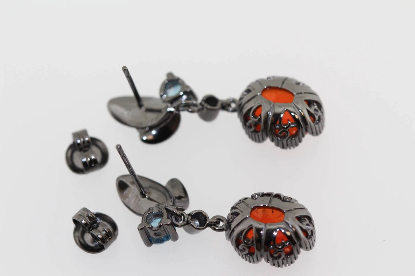 925 Orange Chalcedony - Blue Topaz - White Topaz Set - 16DOT67 cts