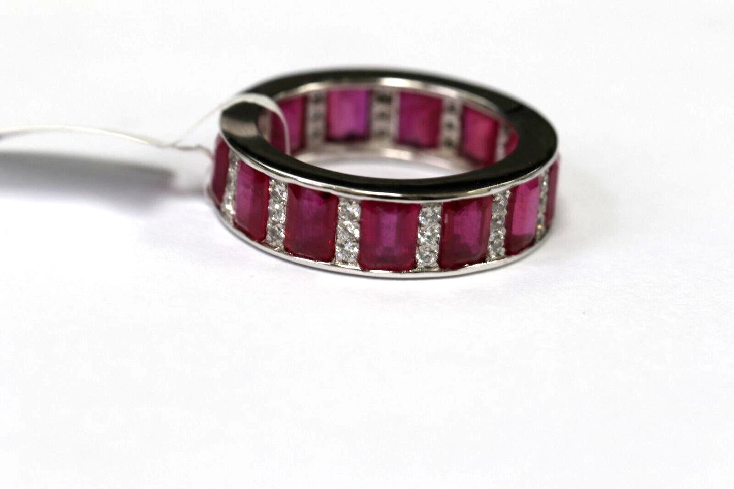 Ruby- White Topaz Silver Ring