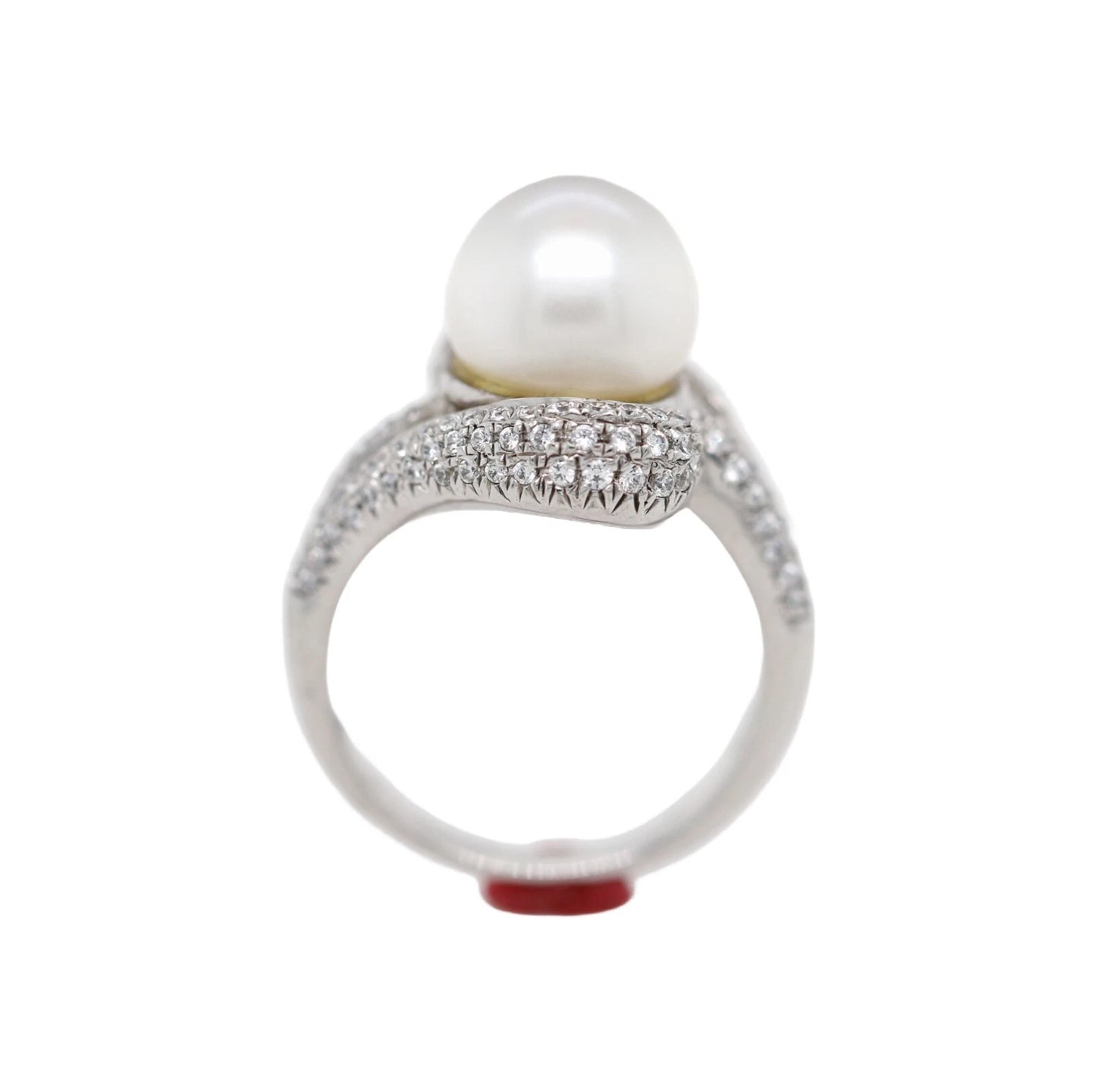 925 SS Pearl - White Topaz Ring - 7DOT26 cts