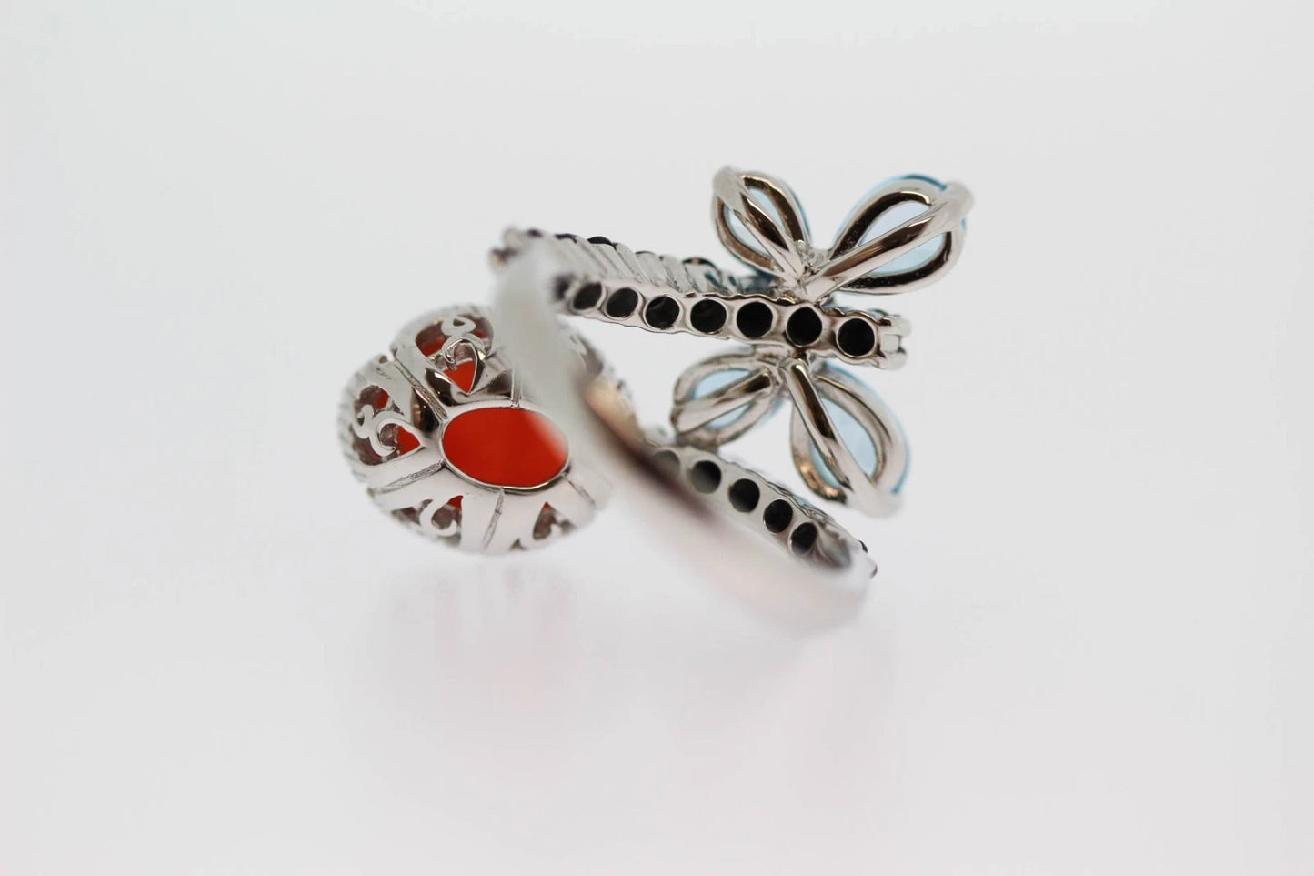 925 Orange Chalcedony - Blue Topaz - White Topaz Set - 16DOT67 cts