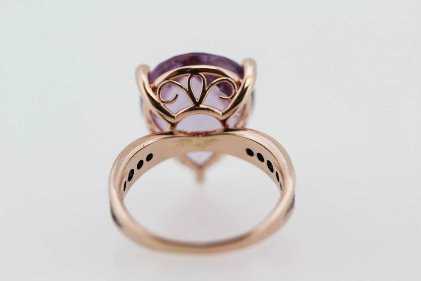 925 Vermeil Rose De France w- Black Spinel Ring -16DOT57 cts