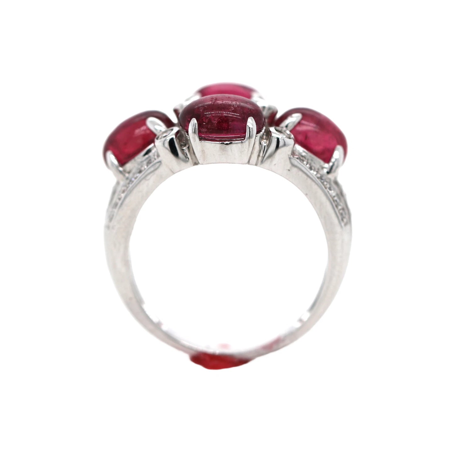 Ruby / White Sapphire Silver Earring