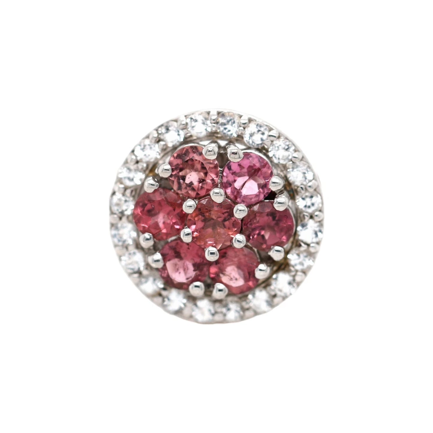 925 Pink Tourmaline - White Topaz Ring - 2DOT20 cts