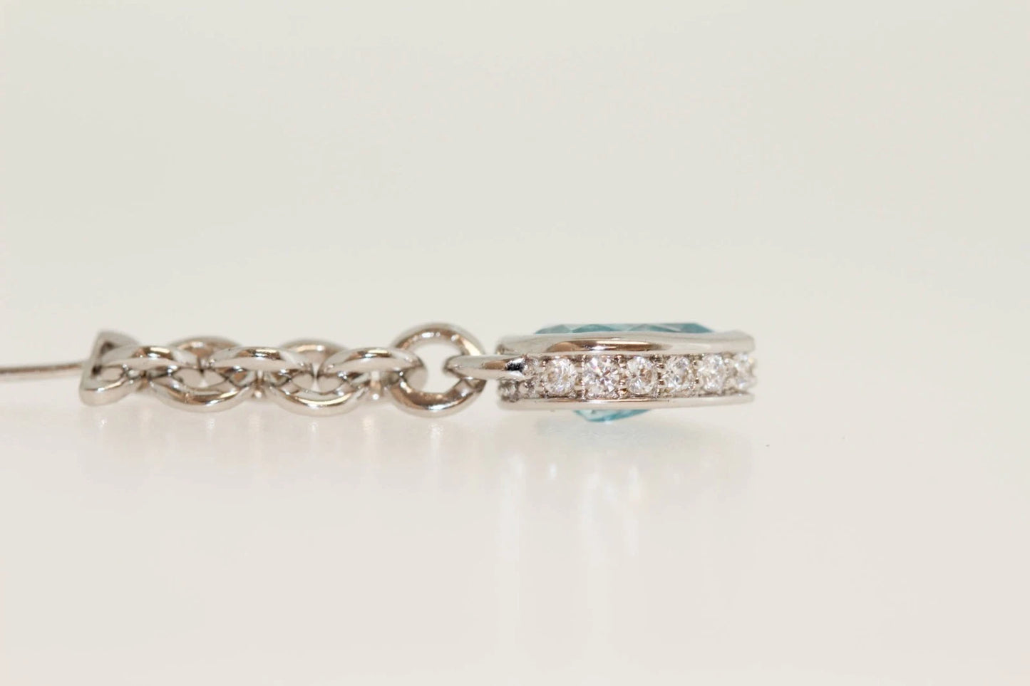 925 Sterling Silver Blue Topaz w - White Topaz Earring - 5DOT96 cts