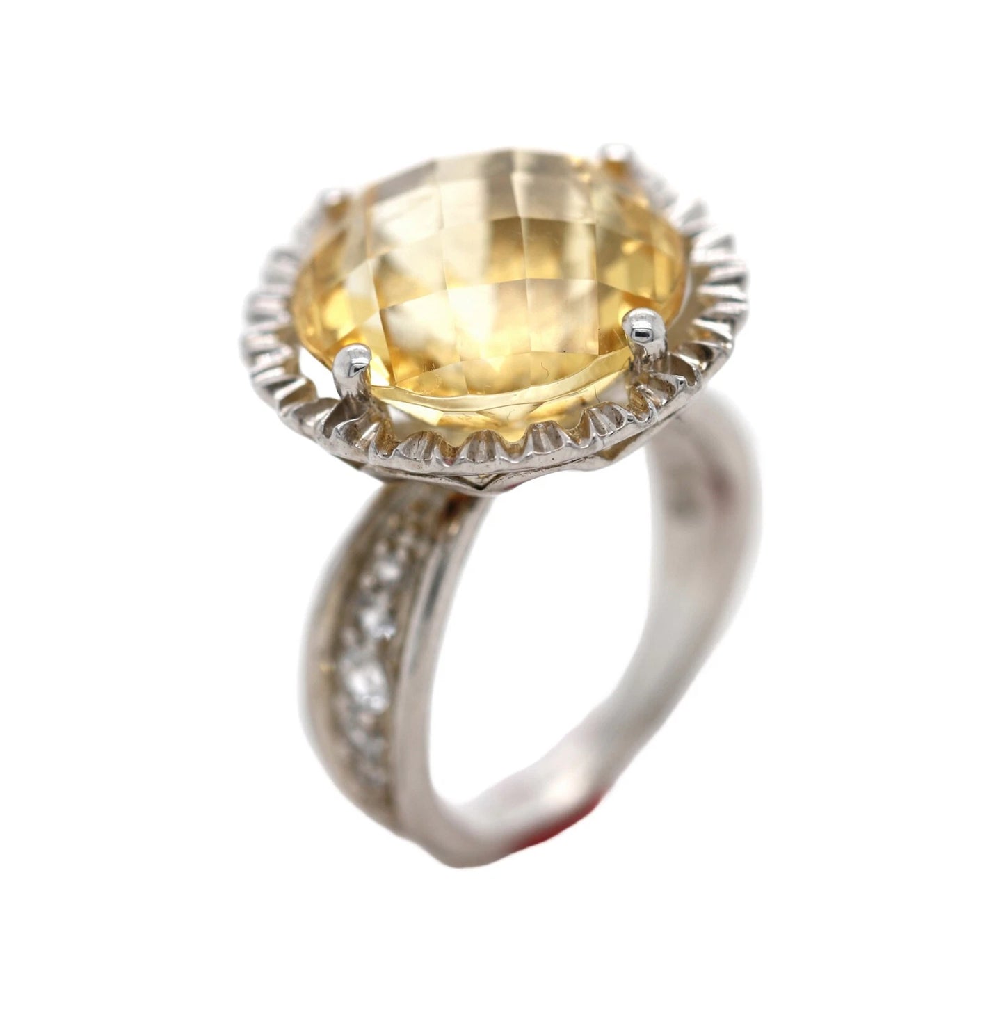 925 Citrine - White Topaz Ring - 11DOT92 cts