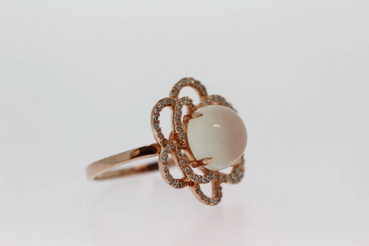 DOT925 Vermeil Moonstone - White Topaz Ring DOT