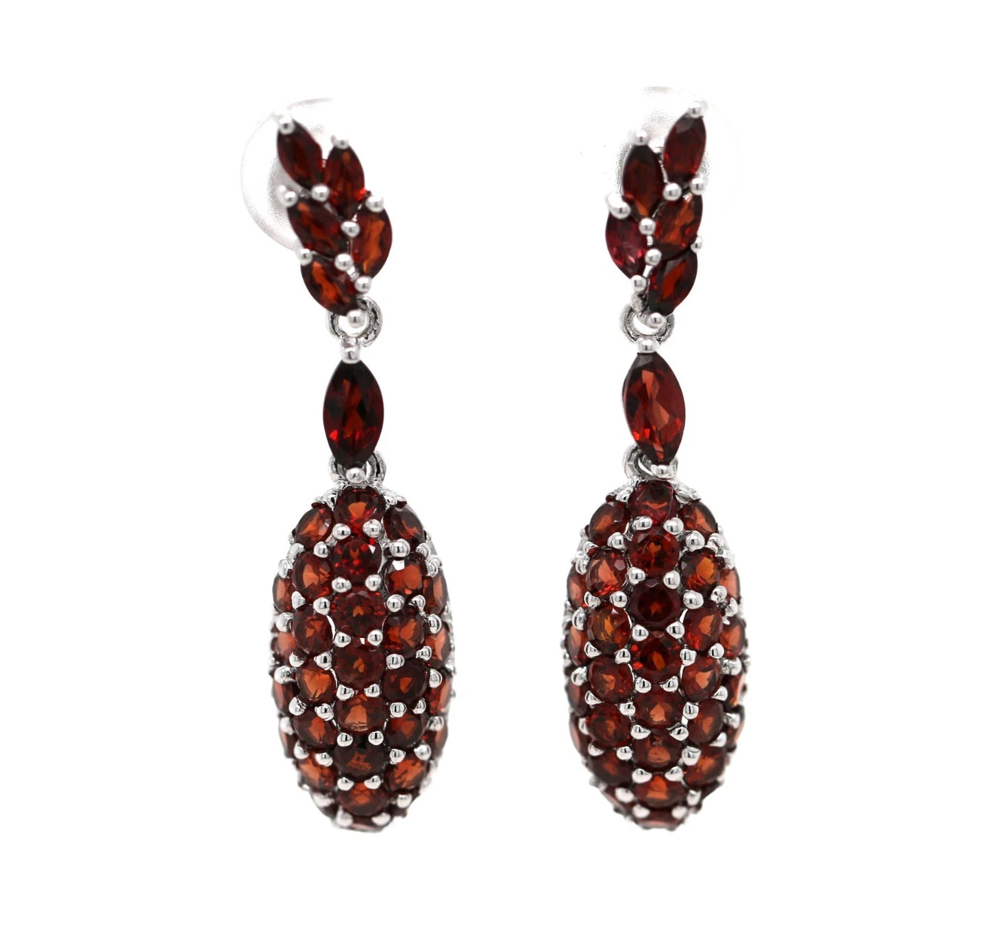 925 Sterling Silver Garnet Earring ( 6.60 cts)