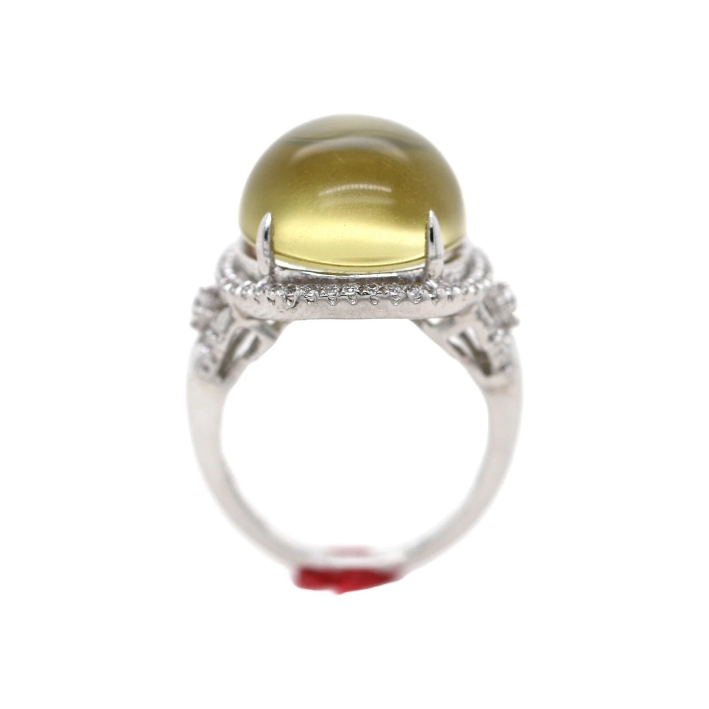 DOT925 Sterling Silver - Lemon Quartz - White Topaz Ring DOT