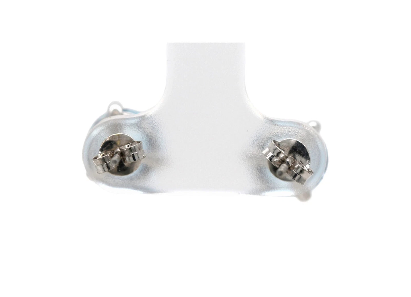 ELEGANT 14K AQUAMARINE ROUND STUD EARRING 8MM, 3DOT41 CTS