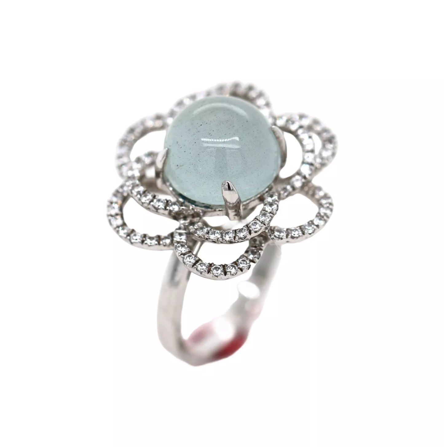 .925 Sterling Silver / Moonstone / White Topaz Ring .