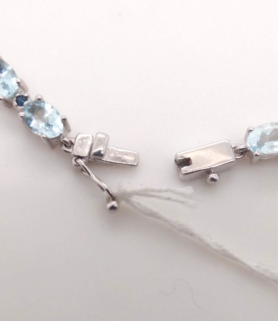 Aquamarine- Sapphire Bracelet