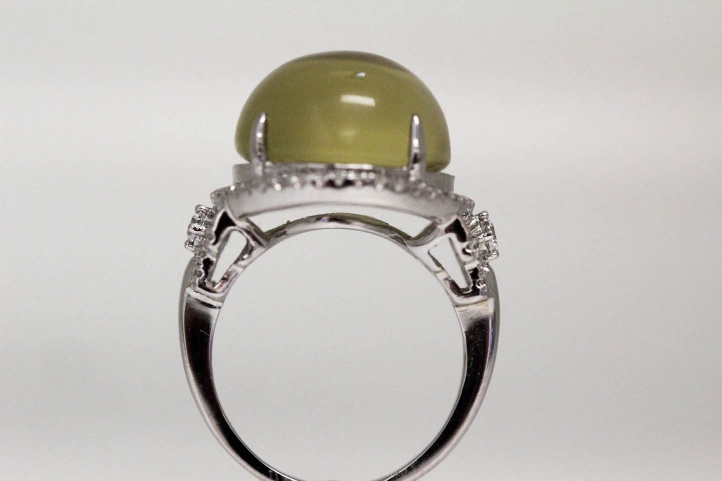 DOT925 Sterling Silver - Lemon Quartz - White Topaz Ring DOT