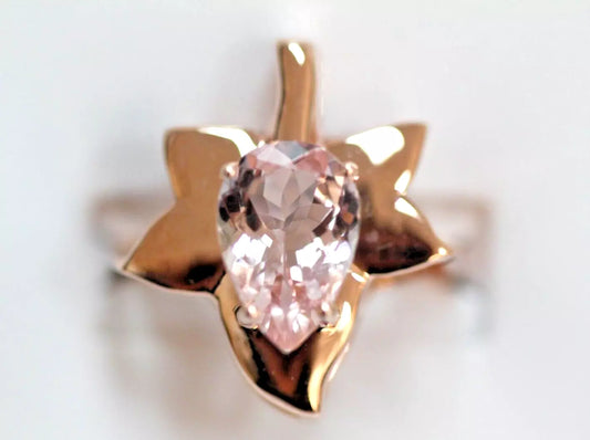 Unique Design Morganite Rose Gold Ring